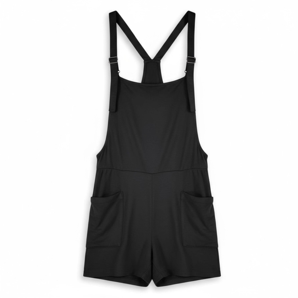 Black Overall Shorts